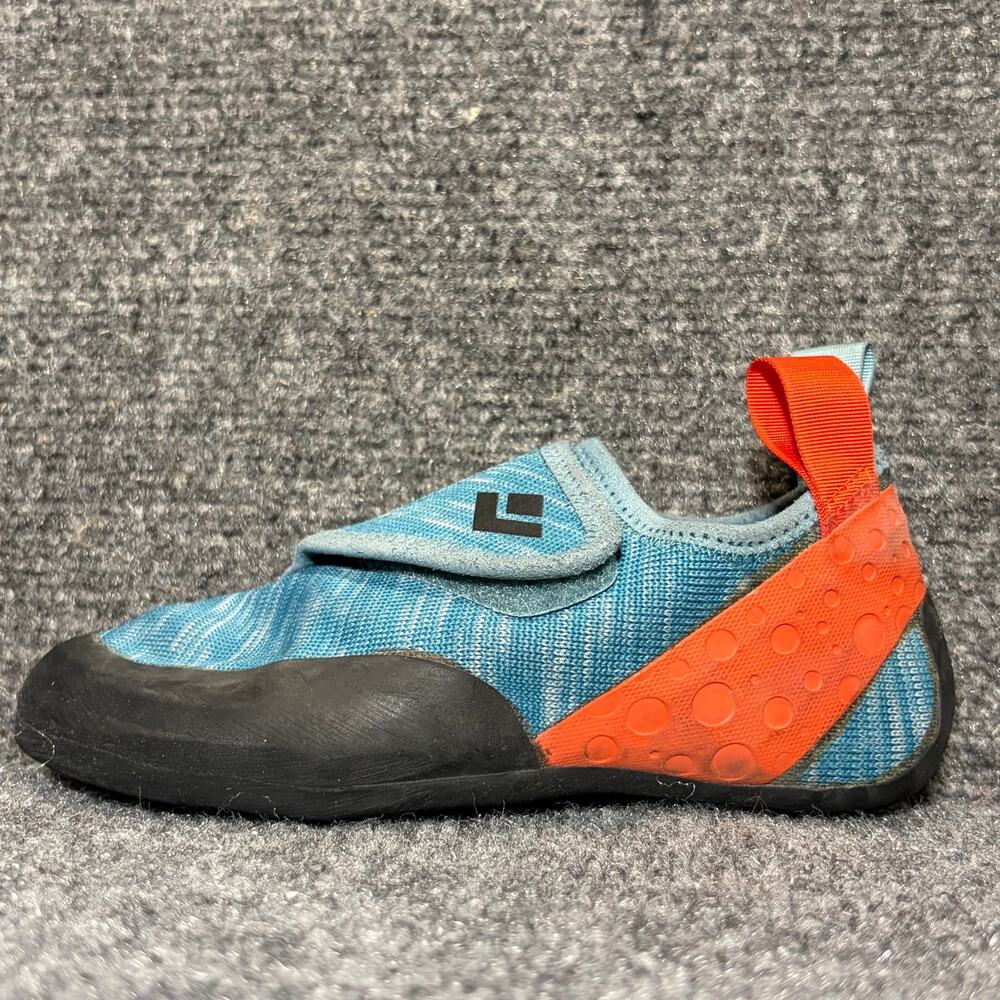 Black Diamond Kids Momentum Rock Climbing Shoes Blue Orange Velcro Size 2 Youth